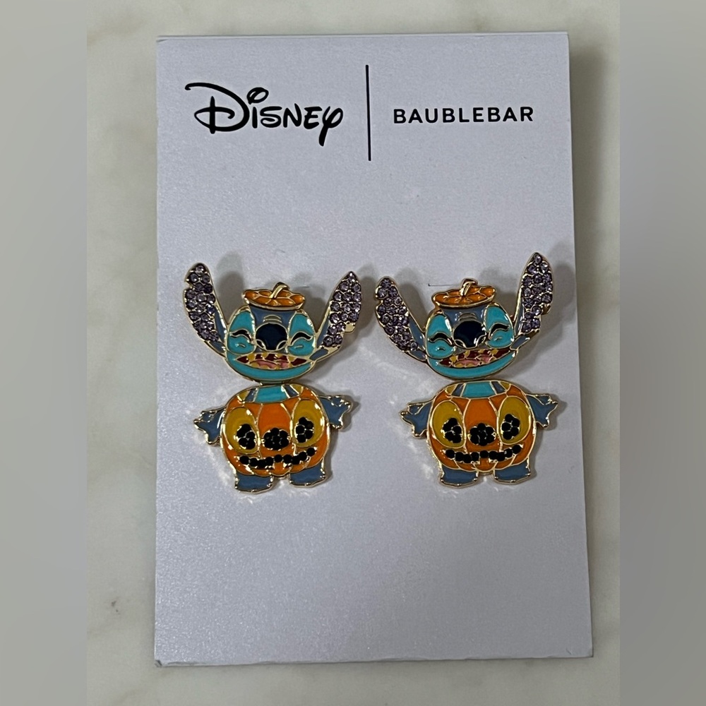 Disney BaubleBar Stitch Pumpkin Costume Halloween Earrings